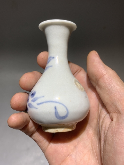 古玩陶瓷明末清初青花花卉紋玉壺春瓶拍賣,當(dāng)前價格688元