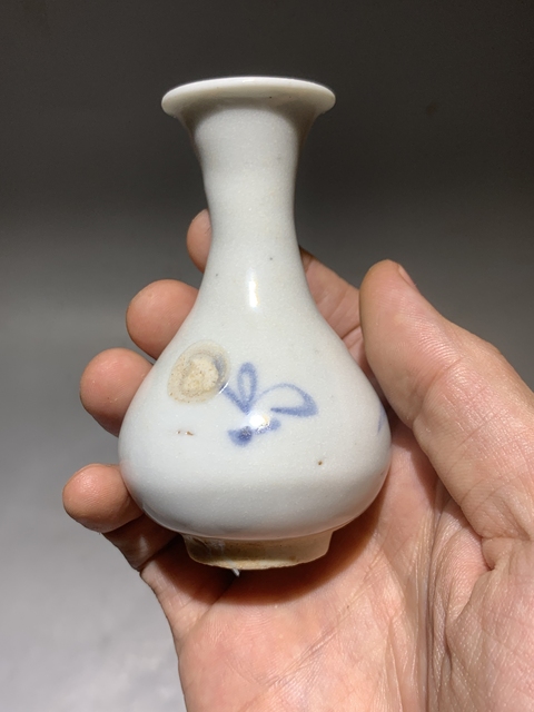 古玩陶瓷明末清初青花花卉紋玉壺春瓶拍賣,當(dāng)前價格688元