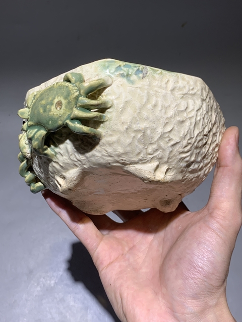 古玩陶瓷清代蟹甲八方洗 水仙盆拍賣,當前價格999元
