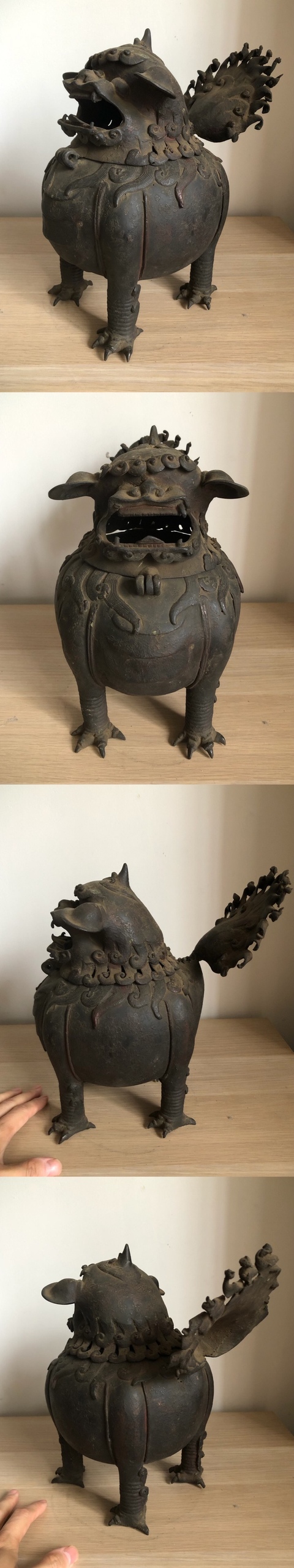古玩銅器明晚期·泥金甪端 熏爐 28cm拍賣，當前價格100000元
