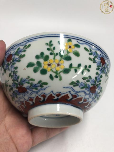 古玩陶瓷清晚期時期斗彩花卉紋碗拍賣,當前價格1940元
