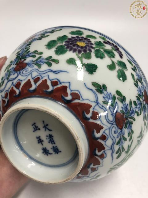 古玩陶瓷清晚期時期斗彩花卉紋碗拍賣,當前價格1940元
