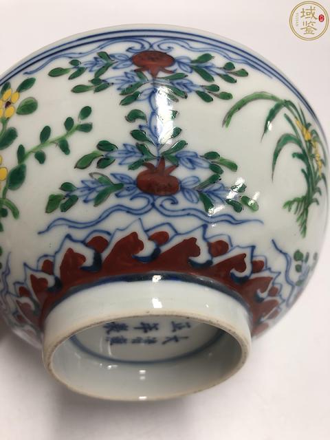 古玩陶瓷清晚期時期斗彩花卉紋碗拍賣,當前價格1940元
