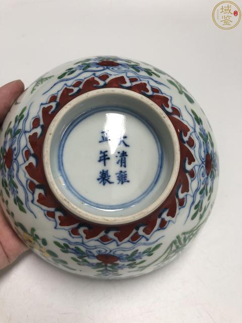 古玩陶瓷清晚期時期斗彩花卉紋碗拍賣,當前價格1940元