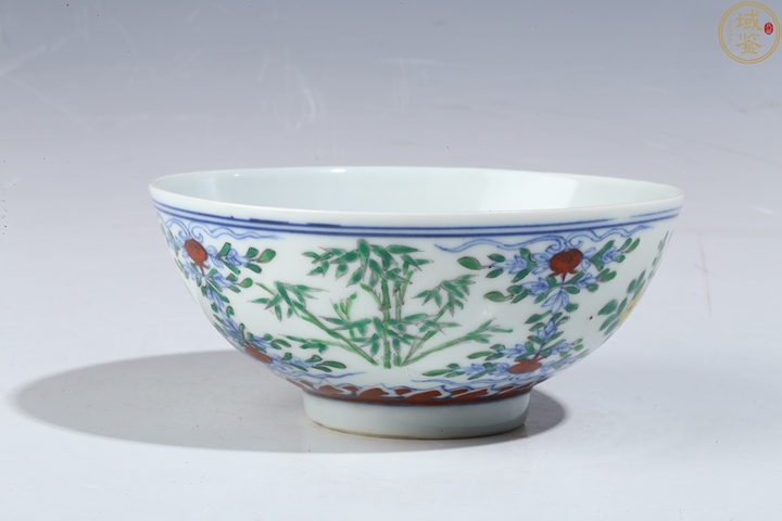 古玩陶瓷清晚期時期斗彩花卉紋碗拍賣,當前價格1940元