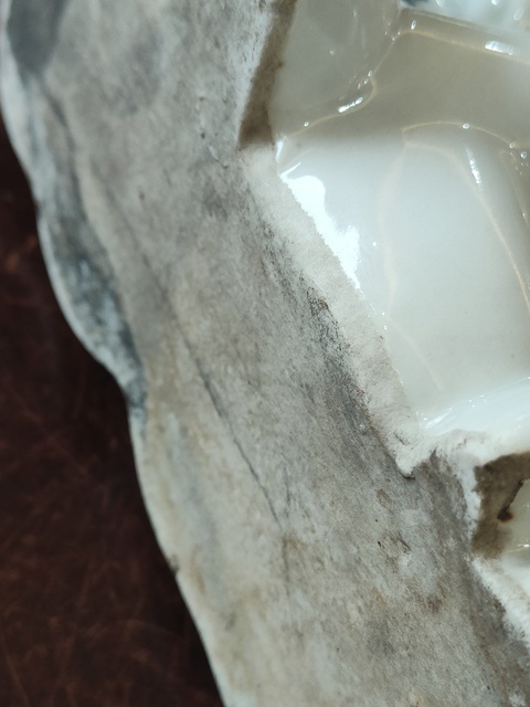 古玩陶瓷釉里三彩合和二仙瓷塑像真品鑒賞圖