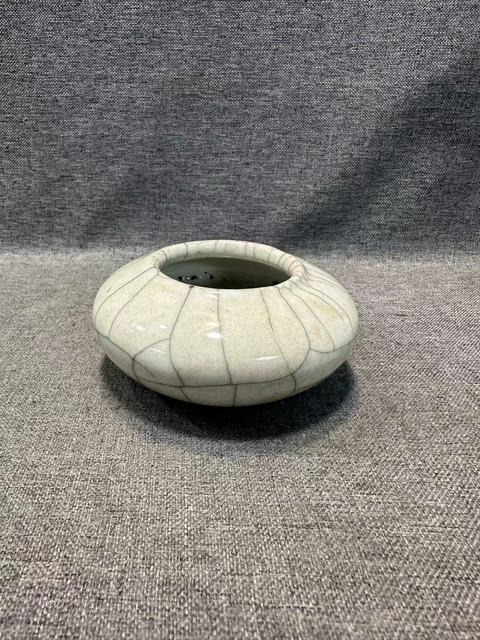 古玩陶瓷仿官釉水盂真品鑒賞圖