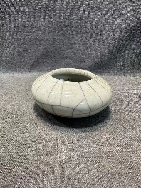 古玩陶瓷仿官釉水盂真品鑒賞圖