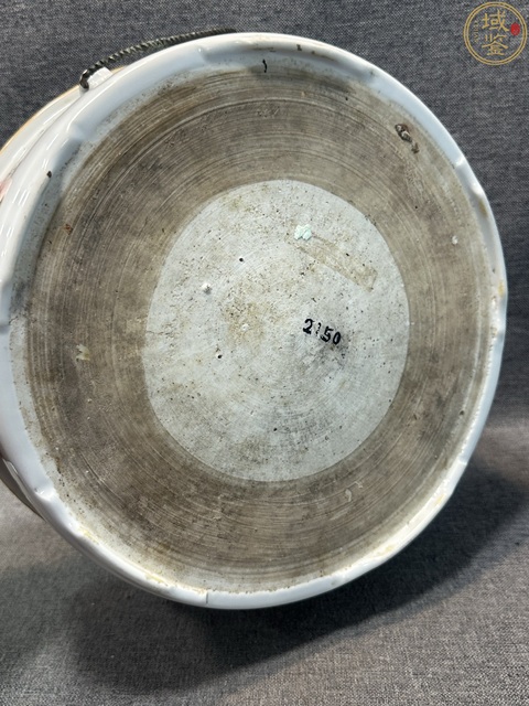 古玩陶瓷粉彩人物故事紋蓋鍋真品鑒賞圖