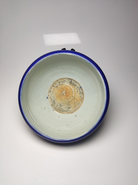 古玩陶瓷藍釉洗式香爐真品鑒賞圖