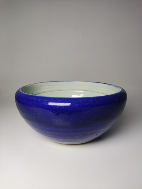 古玩陶瓷藍釉洗式香爐真品鑒賞圖