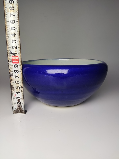 古玩陶瓷藍釉洗式香爐真品鑒賞圖