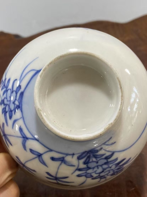古玩陶瓷民國青花釉里紅蓋碗真品鑒賞圖