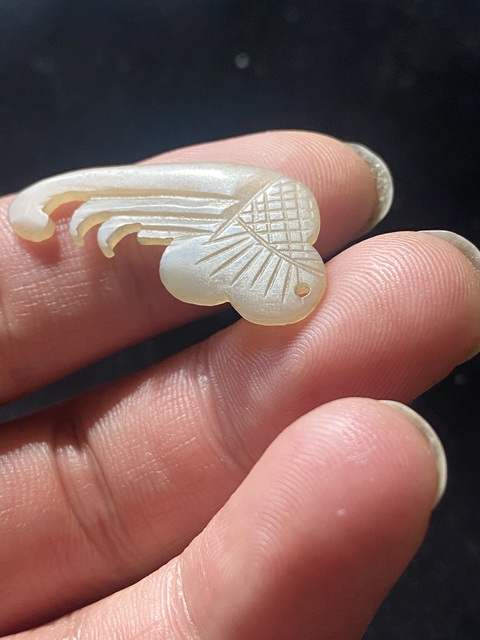 古玩玉器清代和田玉雕“花片”拍賣，當(dāng)前價(jià)格900元