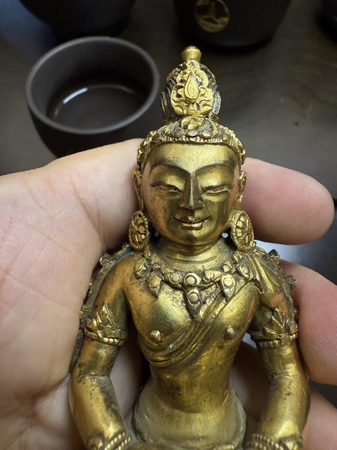 古玩銅器無量壽佛真品鑒賞圖