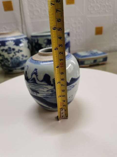 古玩陶瓷山水紋青花罐拍賣，當前價格1280元