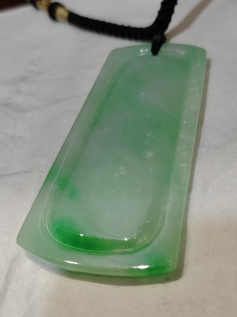 古玩玉器天然翡翠雕“山水牌”拍賣，當前價格3800元