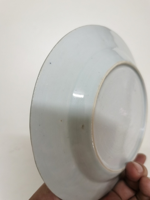 古玩陶瓷樓臺亭閣山水紋青花盤拍賣，當前價格1280元