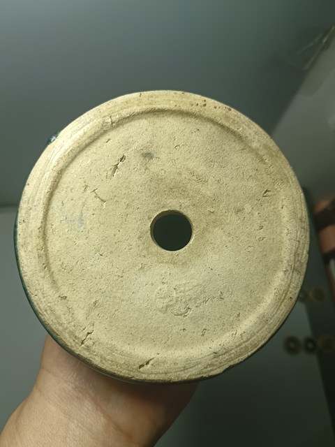 古玩陶瓷清晚期石灣窯綠釉大燈臺拍賣,當前價格180元