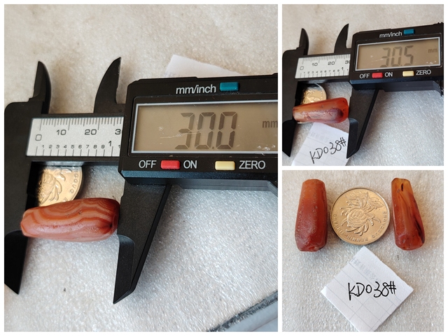 古玩玉器天然紅瑪瑙多棱珠2顆拍賣,當前價格78元