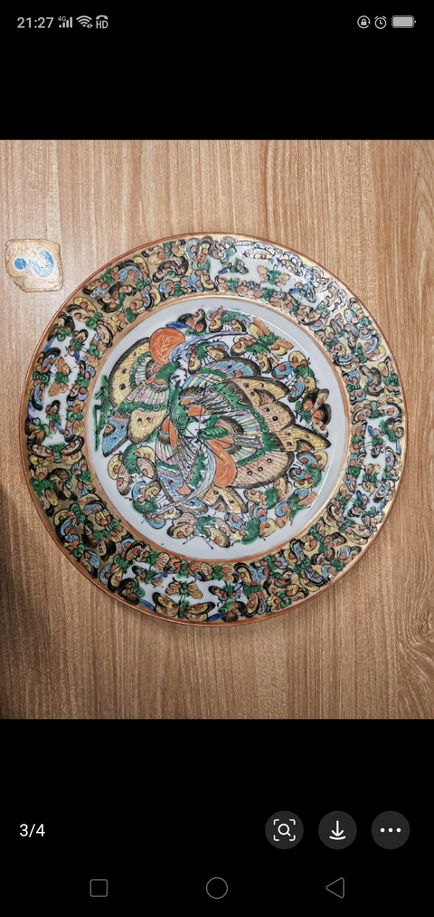 古玩陶瓷廣彩百蝴蝶紋盤拍賣,當前價格1689元