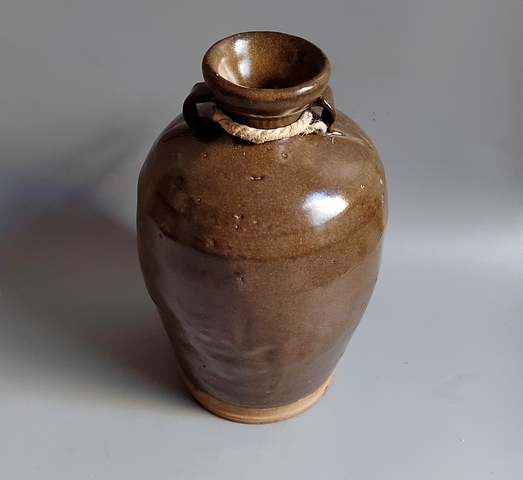 古玩陶瓷明代茶葉末釉雙系瓶拍賣,當前價格152元