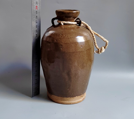 古玩陶瓷明代茶葉末釉雙系瓶拍賣,當前價格152元