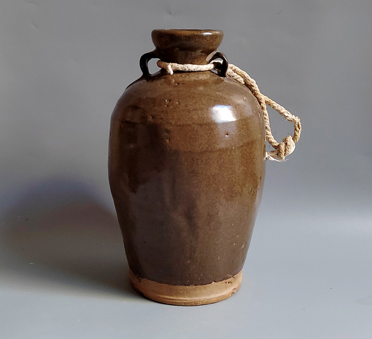 古玩陶瓷明代茶葉末釉雙系瓶拍賣,當前價格152元