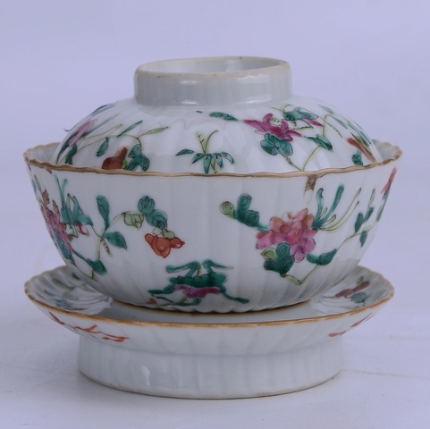 古玩陶瓷粉彩三才蓋碗拍賣，當前價格3800元