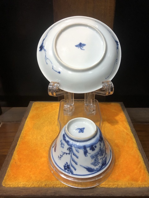 古玩陶瓷（館藏級杯碟）清·康熙·訪友圖·青花杯碟套裝拍賣，當前價格1456元