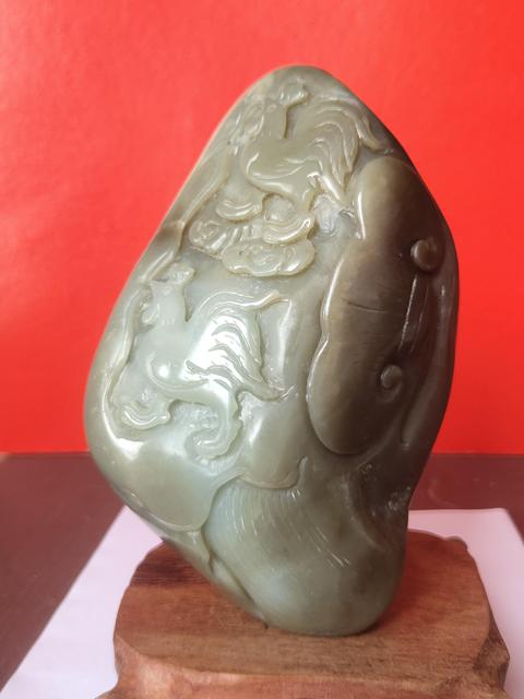古玩玉器和田玉雕“官上加官”擺件拍賣,當(dāng)前價(jià)格18000元