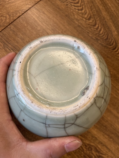 古玩陶瓷仿官釉茶葉罐真品鑒賞圖