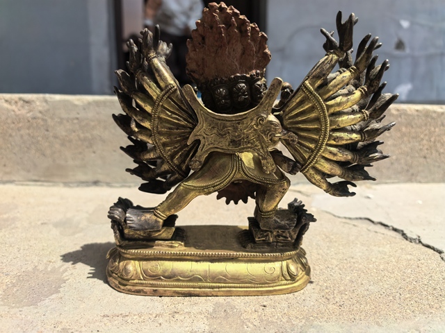 古玩銅器銅鎏金大威德金剛真品鑒賞圖