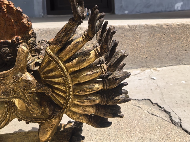 古玩銅器銅鎏金大威德金剛真品鑒賞圖