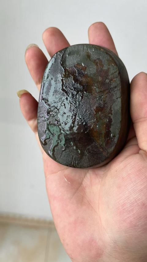 古玩雜項馬蹄形石硯真品鑒賞圖