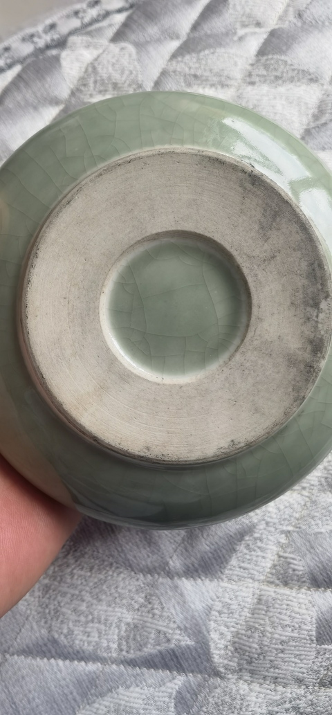 古玩陶瓷民國時期哥釉鏜鑼洗真品鑒賞圖