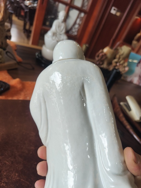 古玩陶瓷白釉彌勒佛像真品鑒賞圖