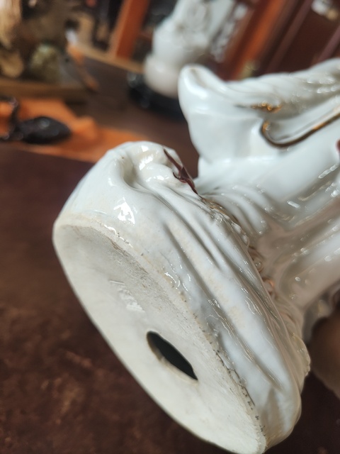 古玩陶瓷白釉彌勒佛像真品鑒賞圖