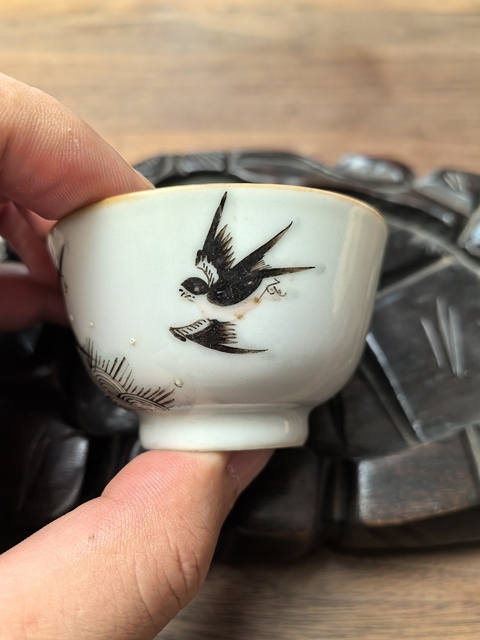 古玩陶瓷粉彩海晏河清圖茶杯真品鑒賞圖