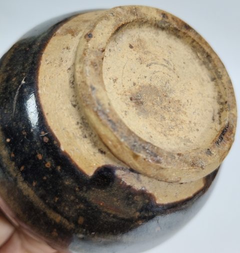 古玩陶瓷元末明初-窯窯變黑釉水盂拍賣，當前價格399元
