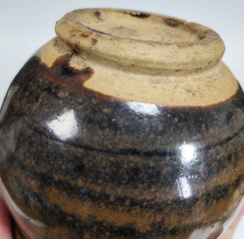 古玩陶瓷元末明初-窯窯變黑釉水盂拍賣，當前價格399元