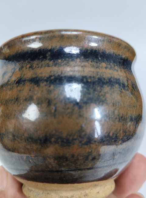 古玩陶瓷元末明初-窯窯變黑釉水盂拍賣，當前價格399元