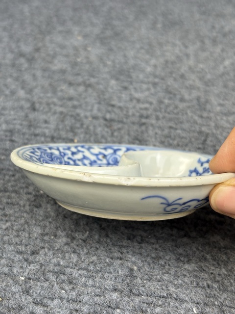 古玩陶瓷青花纏枝蓮紋調色盤拍賣，當前價格228元