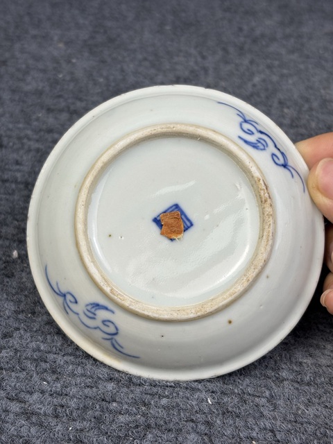 古玩陶瓷青花纏枝蓮紋調色盤拍賣，當前價格228元