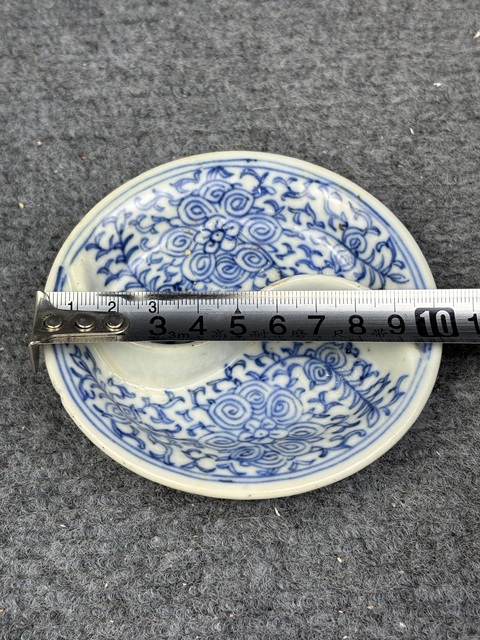 古玩陶瓷青花纏枝蓮紋調色盤拍賣，當前價格228元
