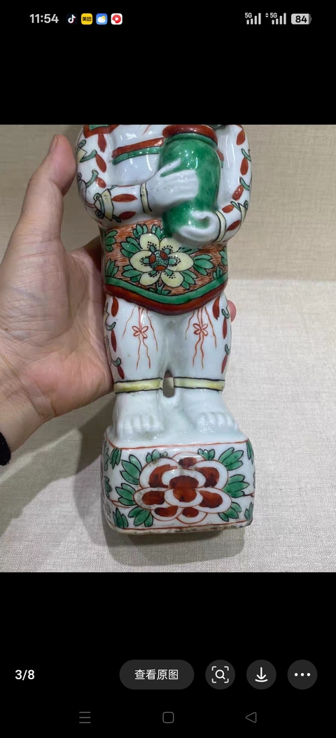 古玩陶瓷五彩童子造像真品鑒賞圖