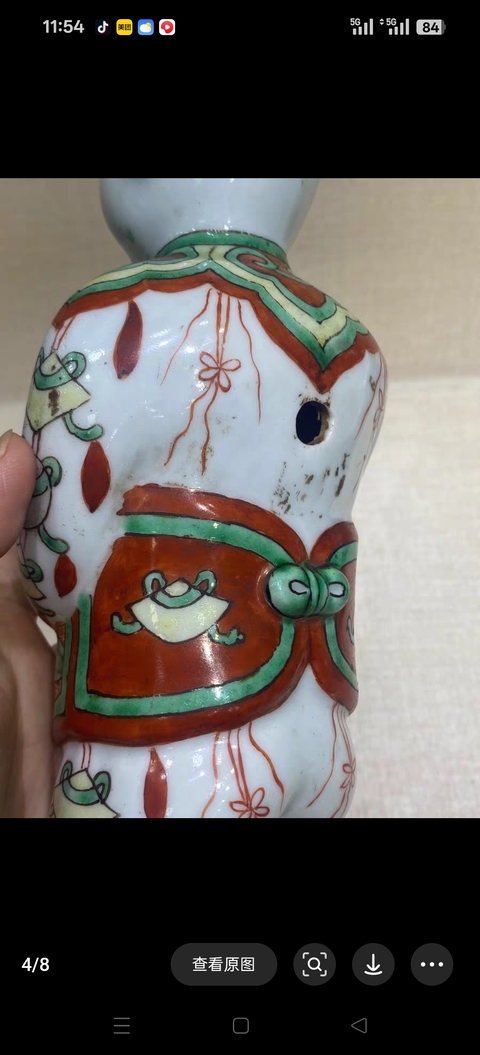 古玩陶瓷五彩童子造像真品鑒賞圖