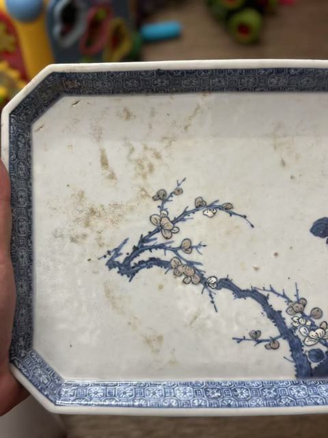 古玩陶瓷乾隆青花釉里紅四方盆真品鑒賞圖