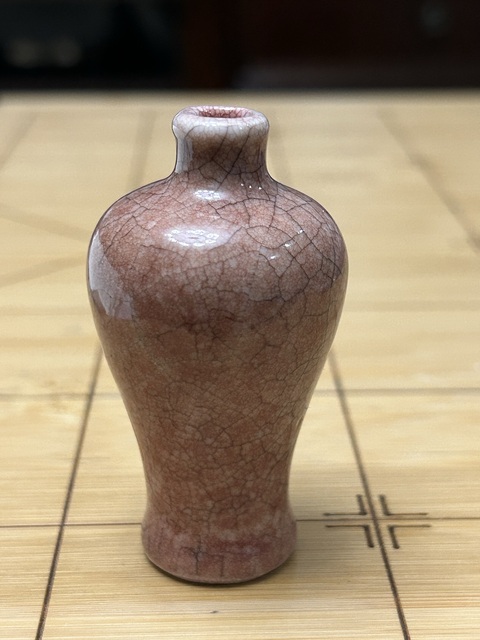 古玩陶瓷晚清紅哥釉梅瓶鼻煙壺拍賣，當前價格2888元