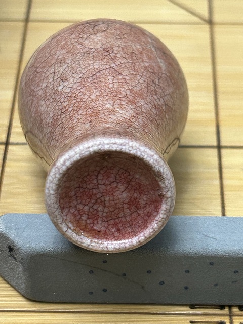 古玩陶瓷晚清紅哥釉梅瓶鼻煙壺拍賣，當前價格2888元